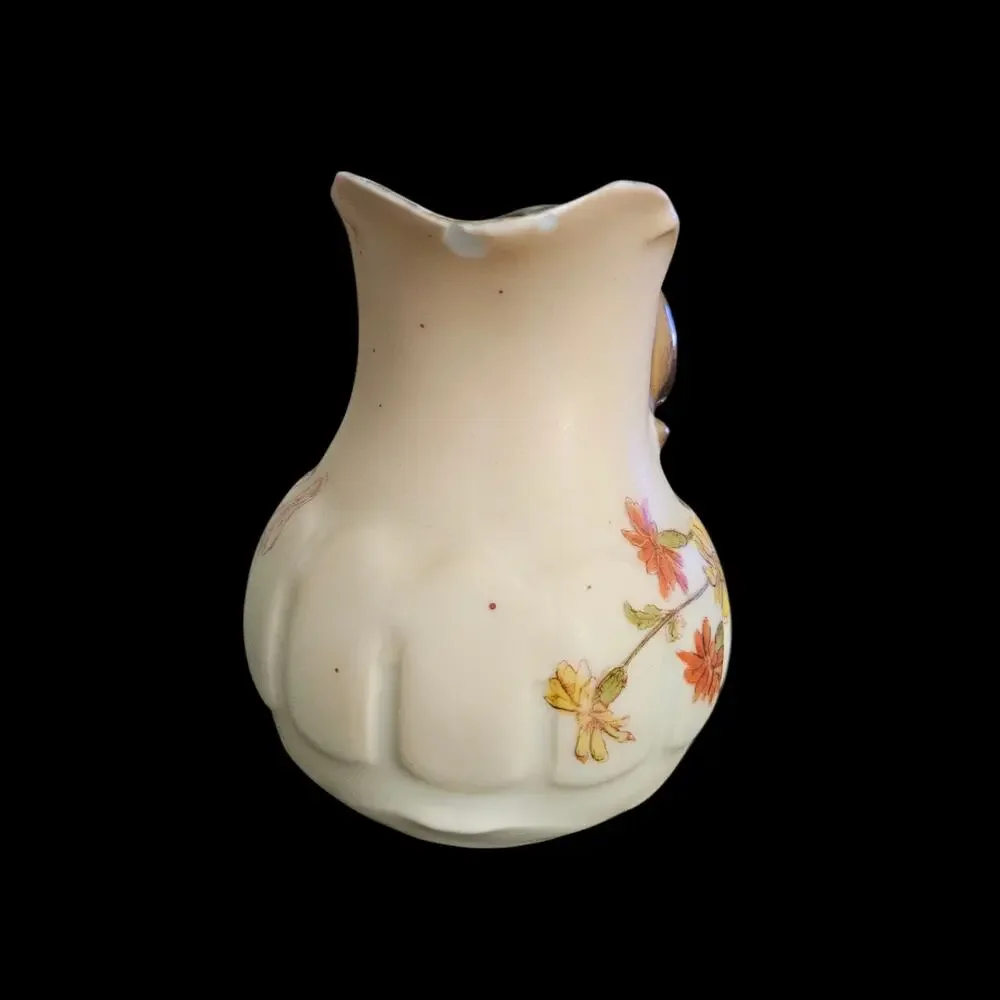 Rudolstadt Germany Hand Painted Floral Porcelain Creamer Gold Handle 4